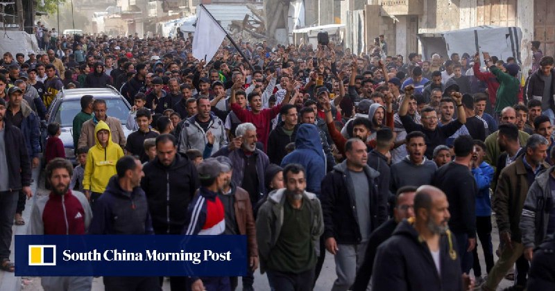 Palestinians protest against Hamas in rare public show of dissent in Gaza